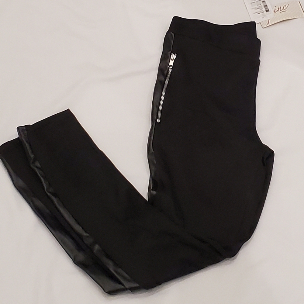 Pleather Side Striped Leggings
